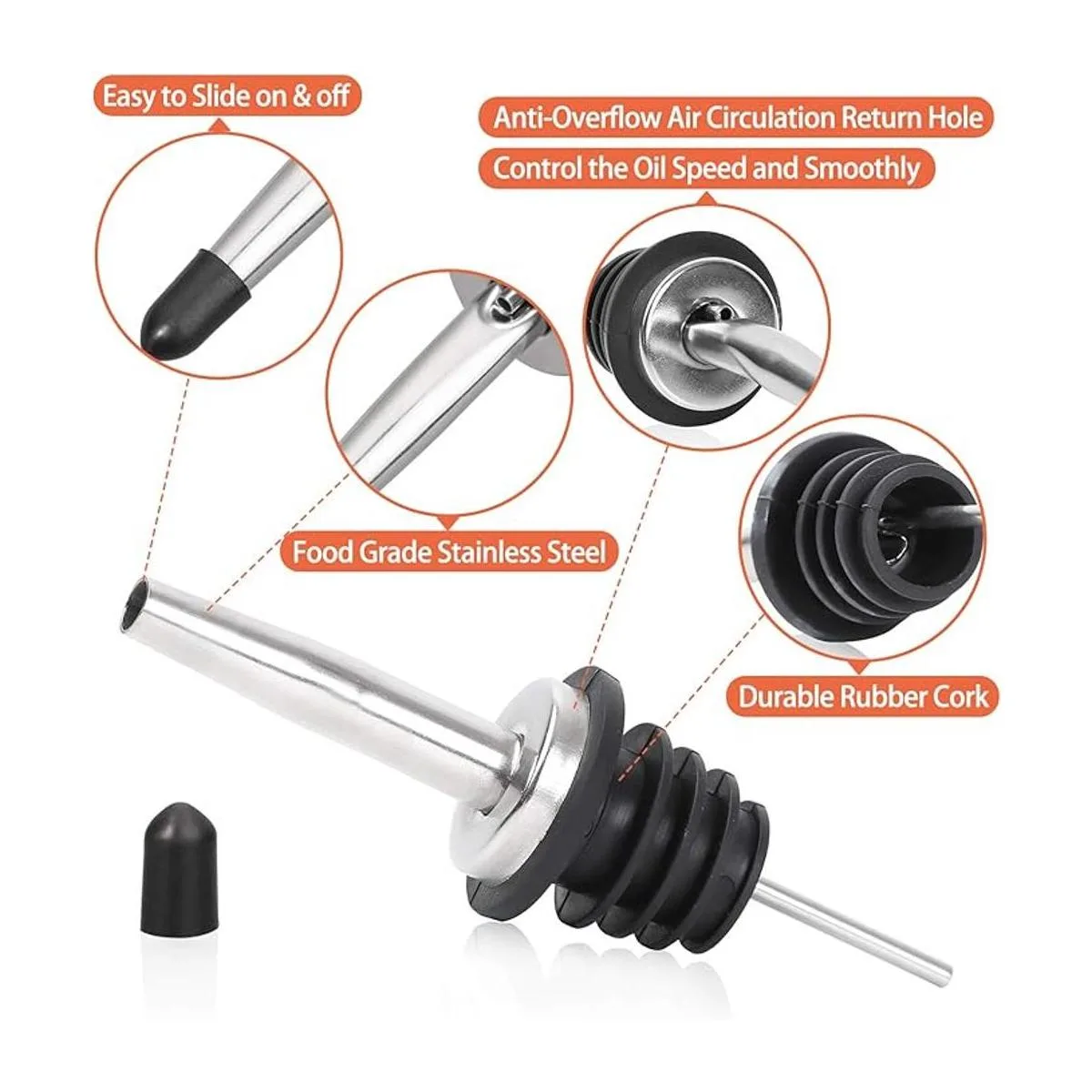 AOZITA Vertedor de botellas clásico de acero inoxidable_3