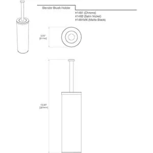 Gatco 1481MX Latitude II Cepillo y soporte de inodoro_3