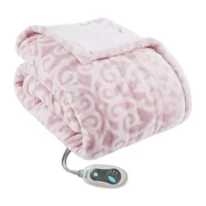 Cobija eléctrica Sherpa de Beautyrest suave con diseño_1