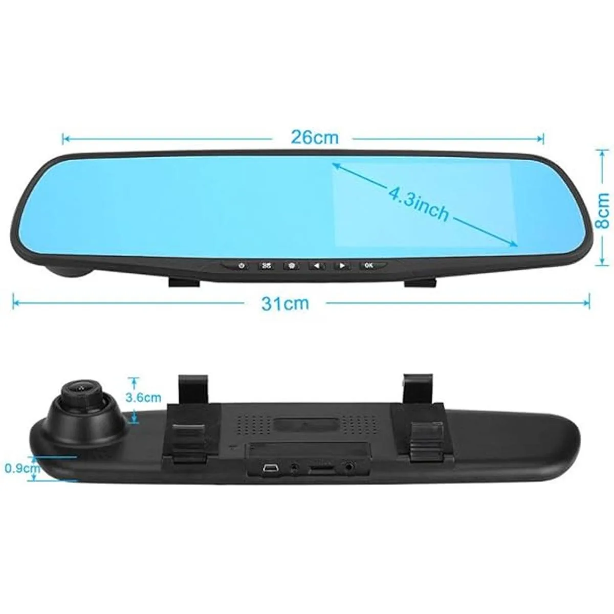 DVR Espejo retrovisor grabador de video 4.3 pulgadas de_3