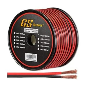 GS Power 16 Ga Gauge cobre revestido aluminio rojo negro_1