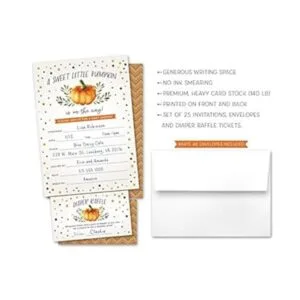 Sweet Little Pumpkin on the Way Invitaciones rústicas_5