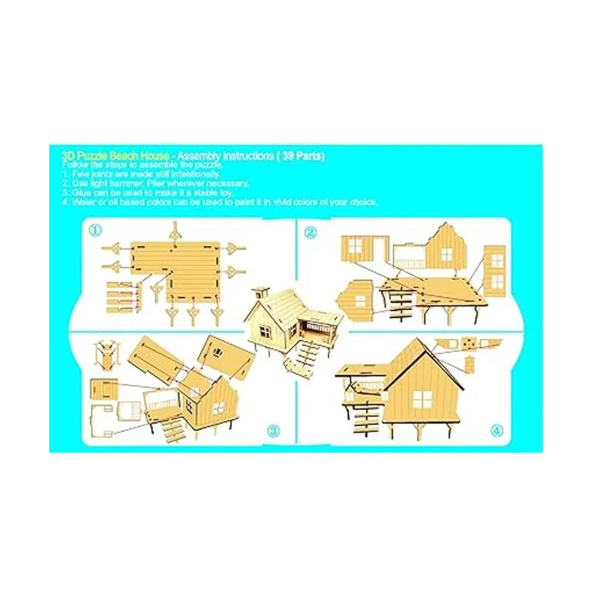 StonKraft Rompecabezas de madera 3D para casa de playa_5