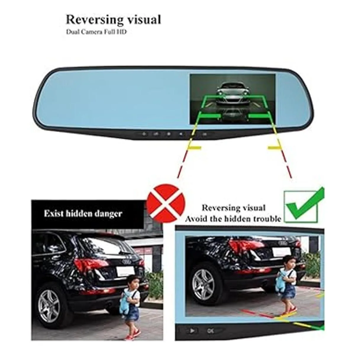 DVR Espejo retrovisor grabador de video 4.3 pulgadas de_4