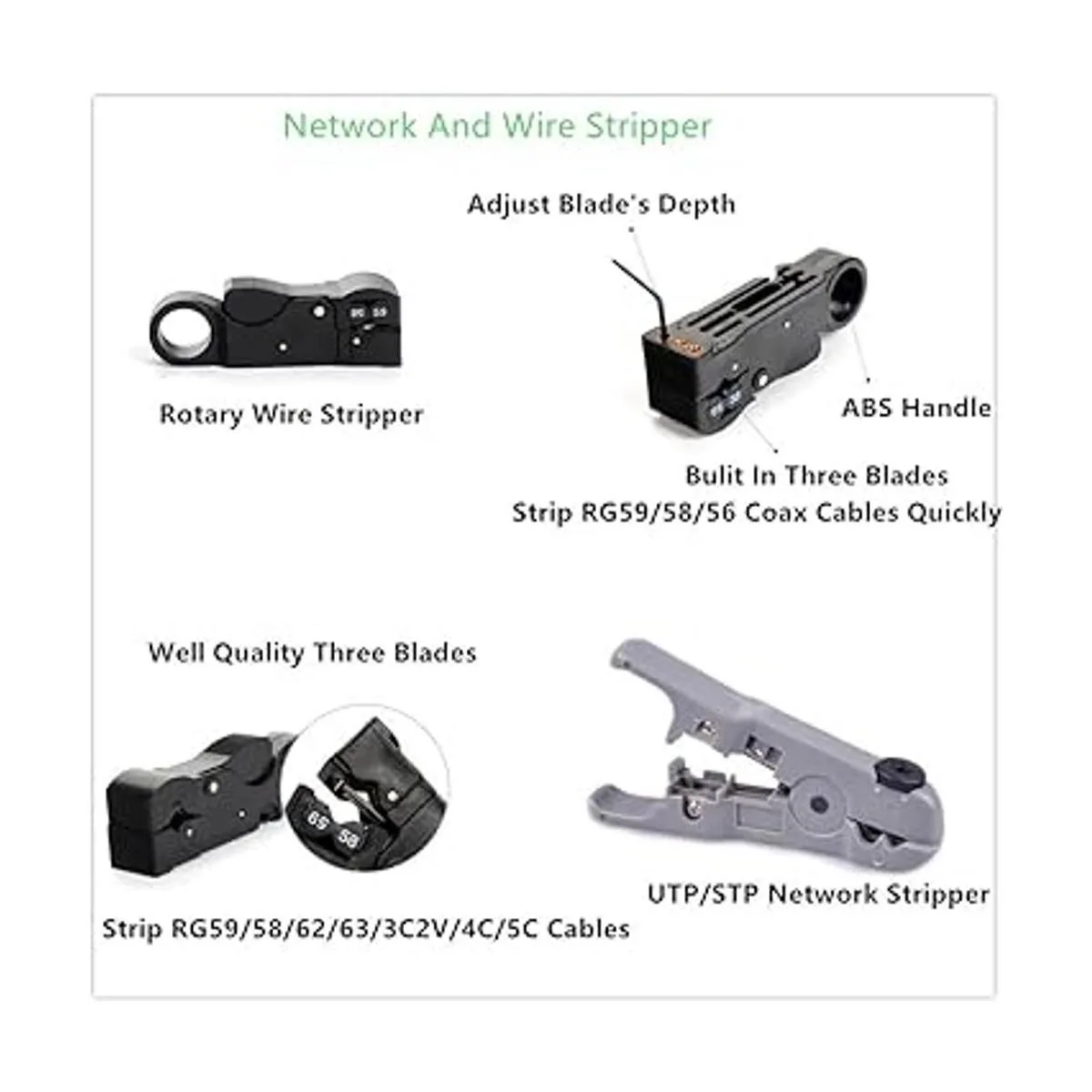 Gaobige Kit de herramientas de red para Cat5 Cat5e Cat6_3