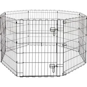 Corralito plegable de metal para perros y mascotas tamaño_1