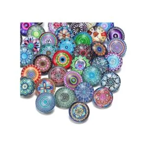 Juego de 20 dijes de joyería a presión de cristal con_1