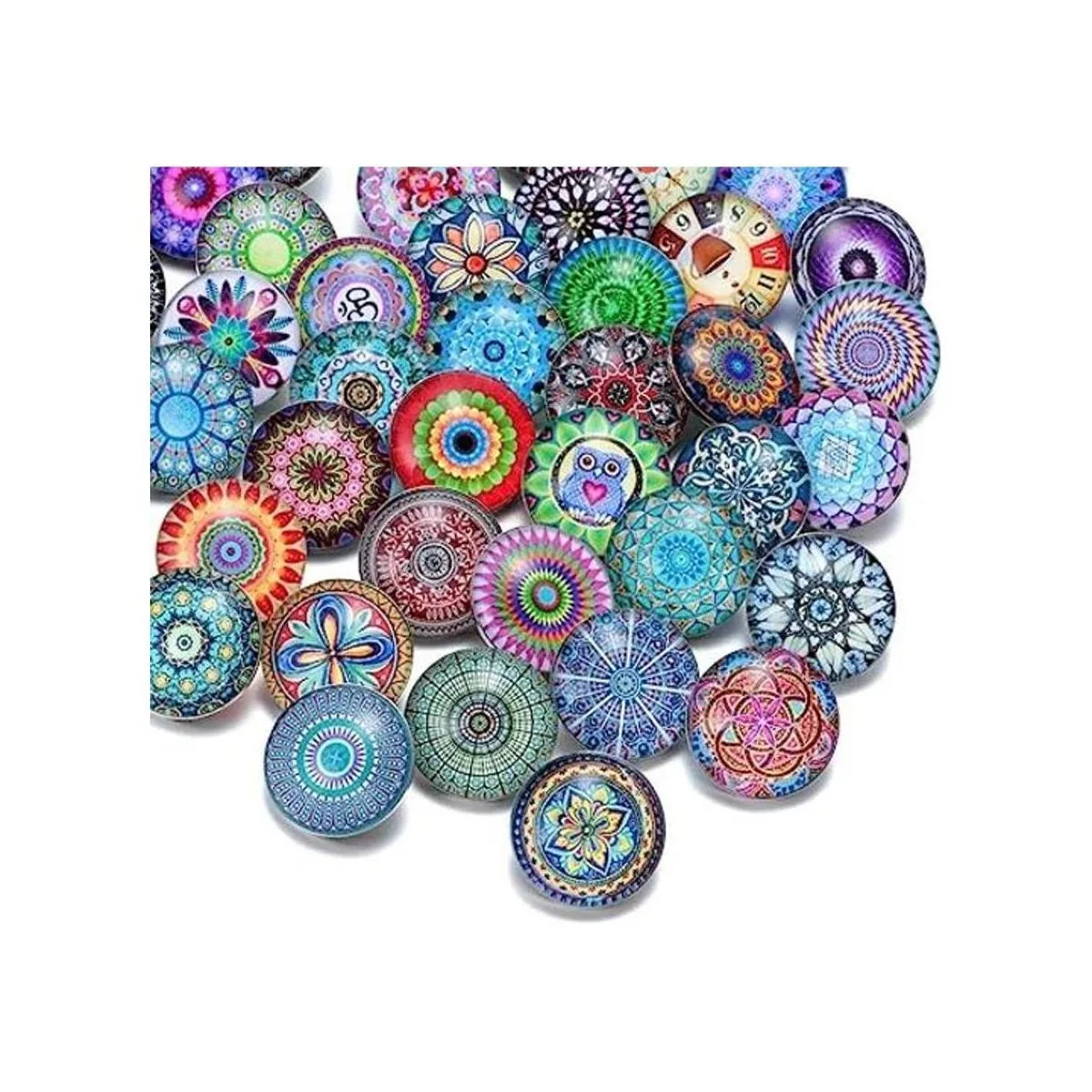 Juego de 20 dijes de joyería a presión de cristal con_1