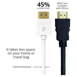 Pacroban Cable HDMI delgado 15 pies2 unidades blanco 4K_4