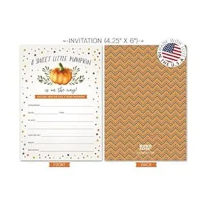 Sweet Little Pumpkin on the Way Invitaciones rústicas_3