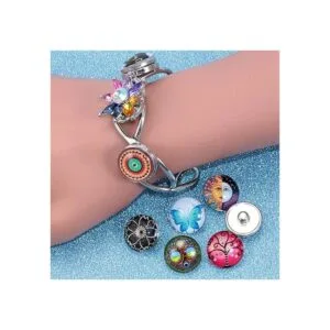 Juego de 20 dijes de joyería a presión de cristal con_3