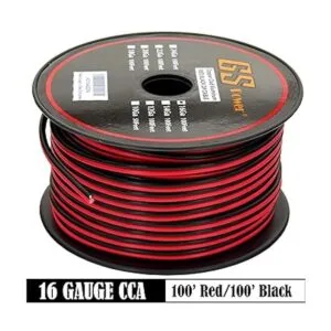 GS Power 16 Ga Gauge cobre revestido aluminio rojo negro_2