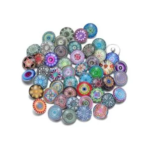 Juego de 20 dijes de joyería a presión de cristal con_2