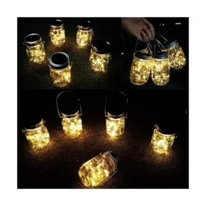 Faroles solares para colgar en tarro de masón paquete de_3