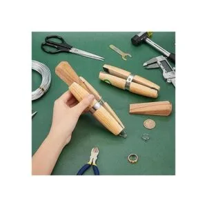 PH PandaHall Paquete de 2 abrazaderas de anillo de madera_5