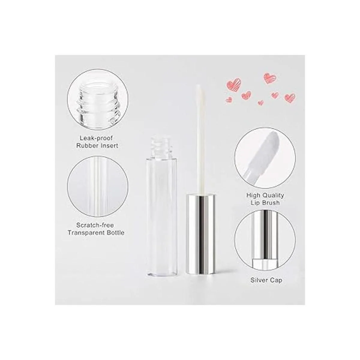 GTHER 10 recipientes vacíos de brillo de labios de 0.3 fl_5