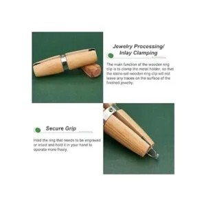 PH PandaHall Paquete de 2 abrazaderas de anillo de madera_3