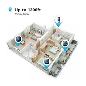 PHYSEN Kit de timbre inalámbrico que funciona a 1000_3