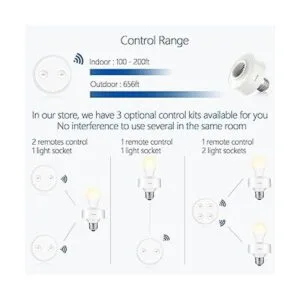 LoraTap Control remoto inalámbrico E26 enchufe de luz con_4