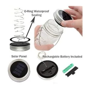 Faroles solares para colgar en tarro de masón paquete de_4
