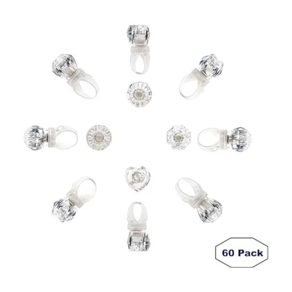 Midafon Paquete de 60 anillos LED brillantes con luces LED_4