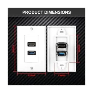 Placa de pared HDMI y USB 3.0 cargador de pared HDMI_4