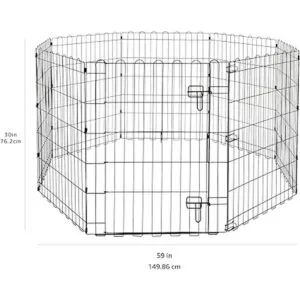 Corralito plegable de metal para perros y mascotas tamaño_2