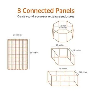 Corralito plegable de metal para perros y mascotas tamaño_3