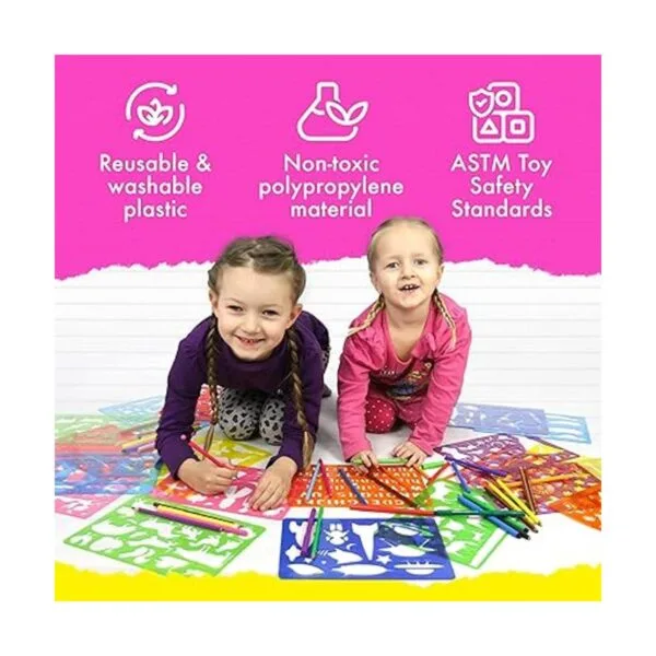 Mimtom Juego de plantillas de dibujo para niños 58 piezas_6