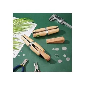 PH PandaHall Paquete de 2 abrazaderas de anillo de madera_6