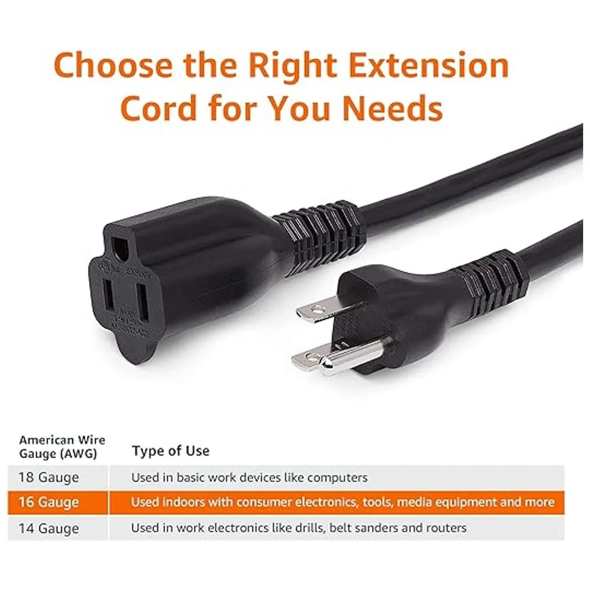 Cable de extensión de 10 pies 13 amperios 125 V negro_2