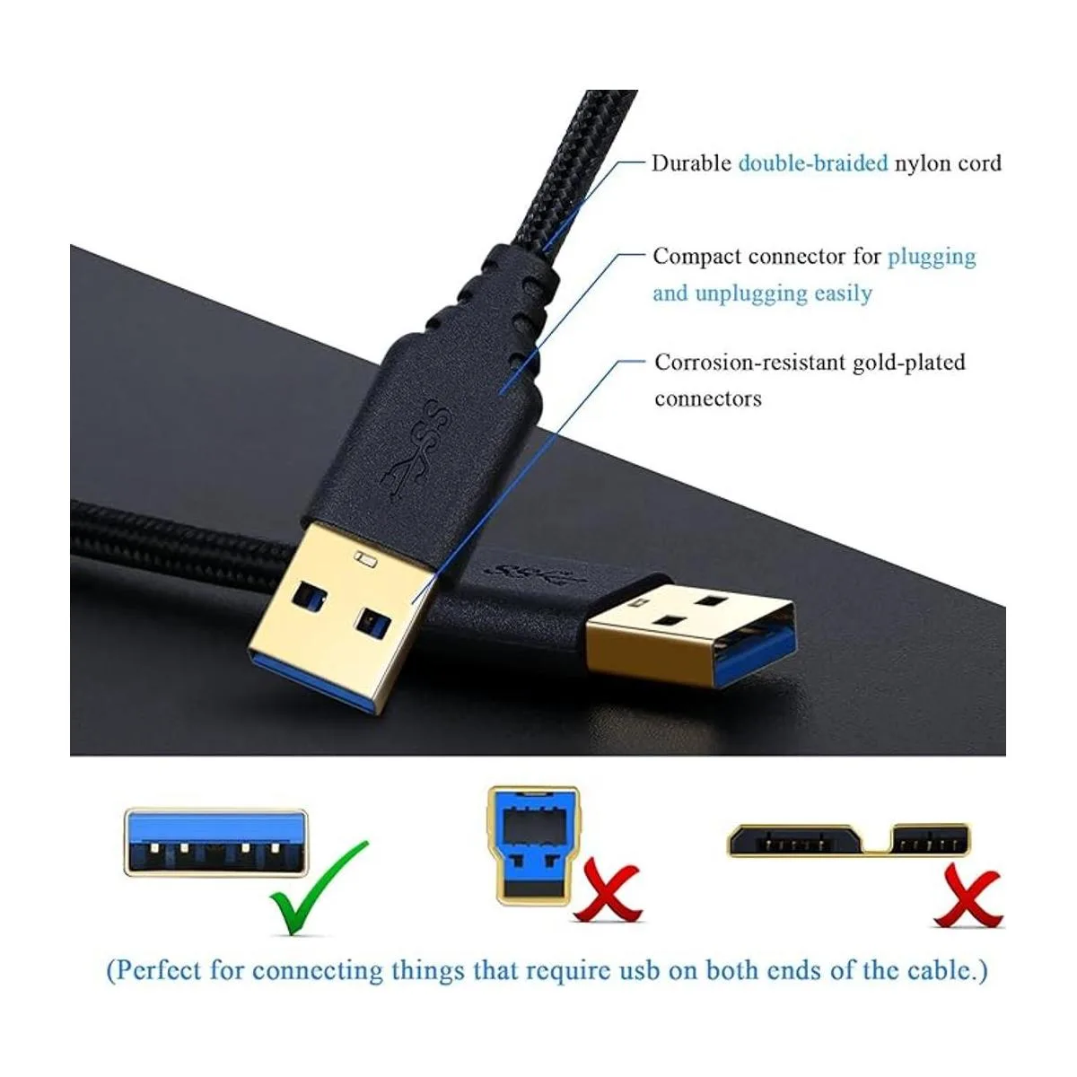 Besgoods Cable USB a USB de 1.5 pies cable USB 3.0 tipo_2