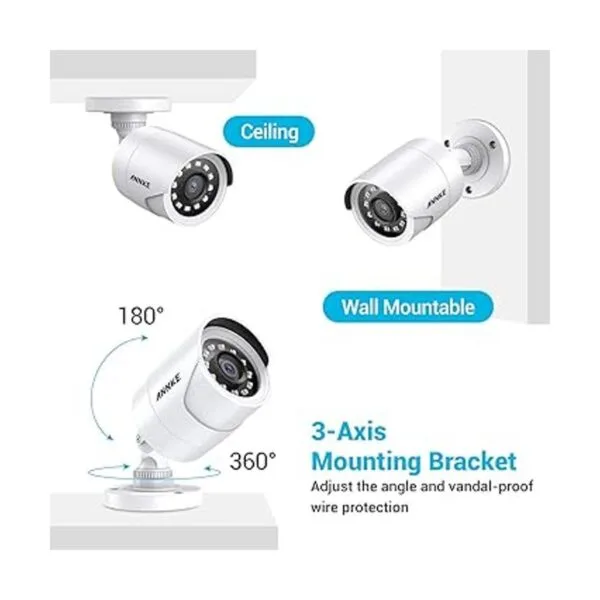 ANNKE Paquete de 4 kits de cámaras de seguridad con cable_7