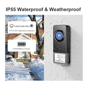 PHYSEN Kit de timbre inalámbrico que funciona a 1000_5