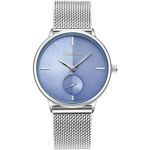 Reloj de pulsera con correa de malla tejida de acero_1