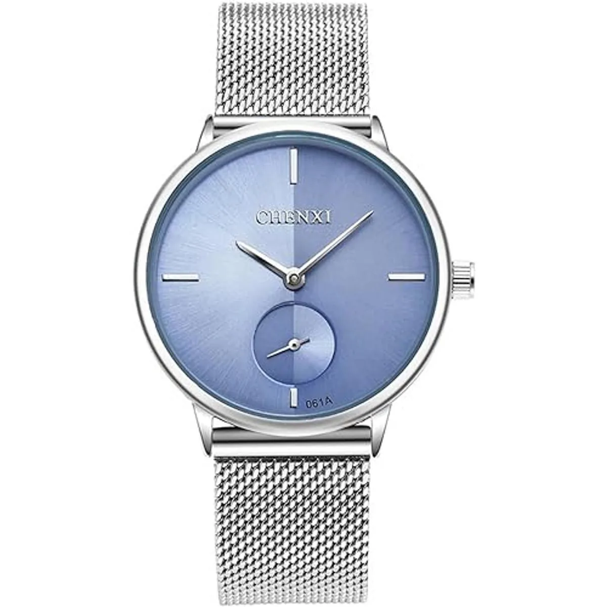 Reloj de pulsera con correa de malla tejida de acero_1