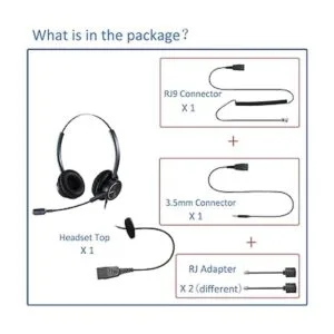 Auriculares de centro de llamadas con conector RJ9 y_5