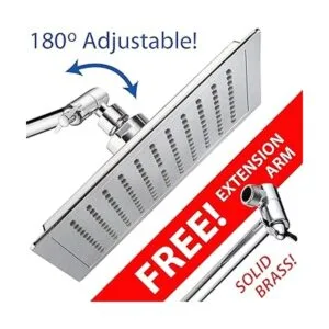 AquaSpa Alcachofa de ducha cuadrada diagonal gigante de 9_2