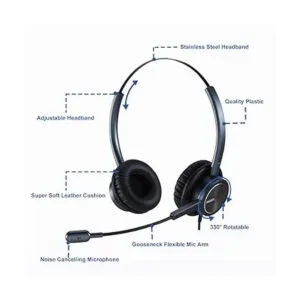 Auriculares de centro de llamadas con conector RJ9 y_2