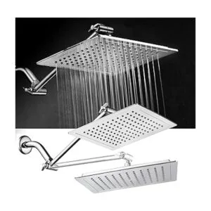 AquaSpa Alcachofa de ducha cuadrada diagonal gigante de 9_4