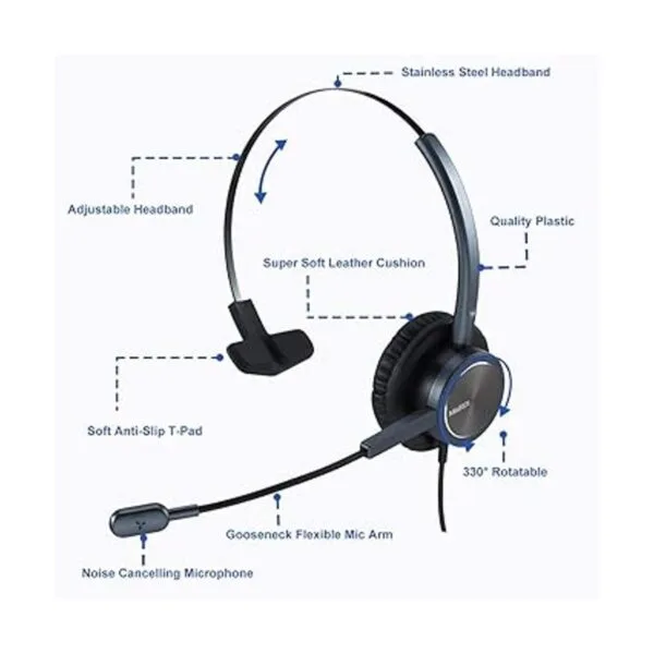 MAIRDI Auriculares de teléfono con micrófono con_2