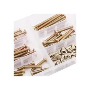 Hilitchi Juego de 100 tornillos de cuna chapados en zinc_2