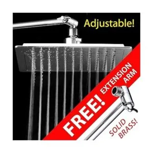 AquaSpa Alcachofa de ducha cuadrada diagonal gigante de 9_3