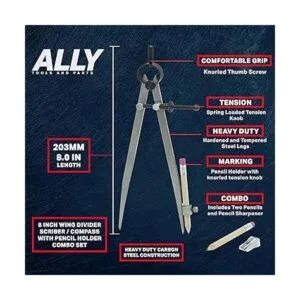ALLY Tools Divisor de precisión de 8.0 in brújula para_6