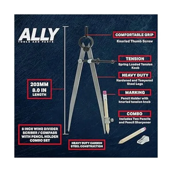 ALLY Tools Divisor de precisión de 8.0 in brújula para_6