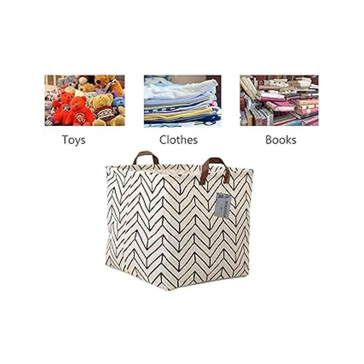 Cesta de almacenamiento de lona plegable organizador con_4