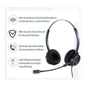 Auriculares de centro de llamadas con conector RJ9 y_3