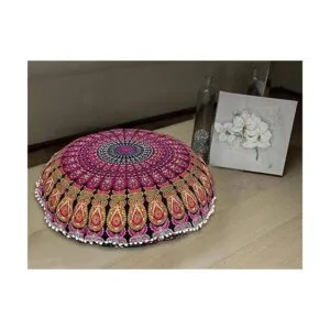 Funda para cojín de mandala estilo decorativo hippie_2