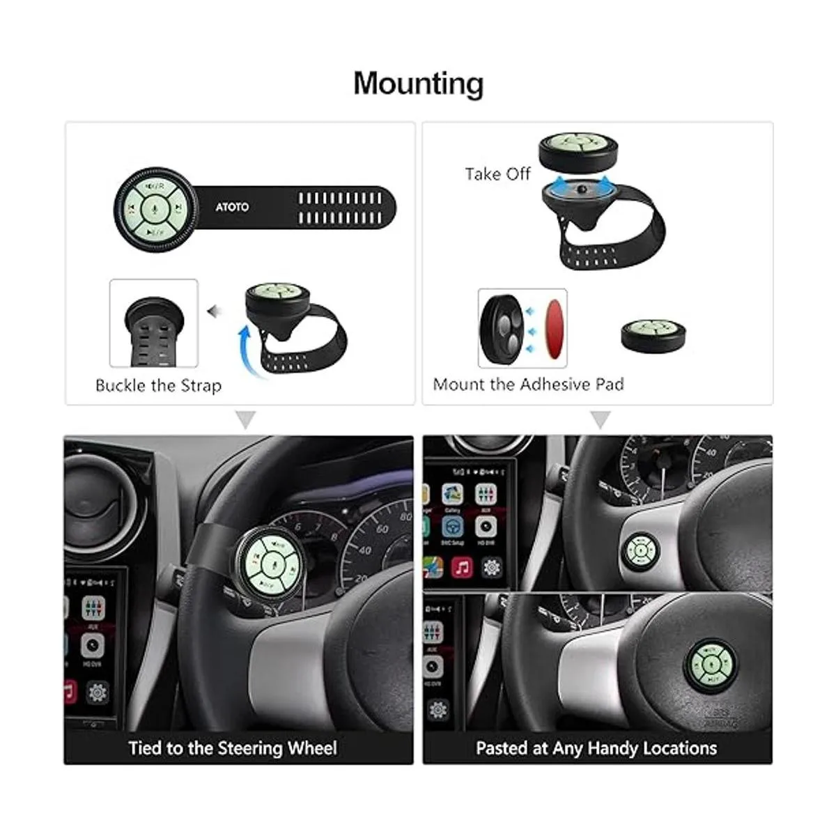 ATOTO AC44F5 Control remoto inalámbrico estilo correa de_3