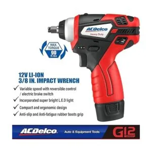 ACDelco Llave de impacto eléctrica de 38 pulgadas luz_3